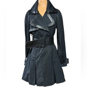 Bebe, Leather Trims & Belt Flare Trench Coat